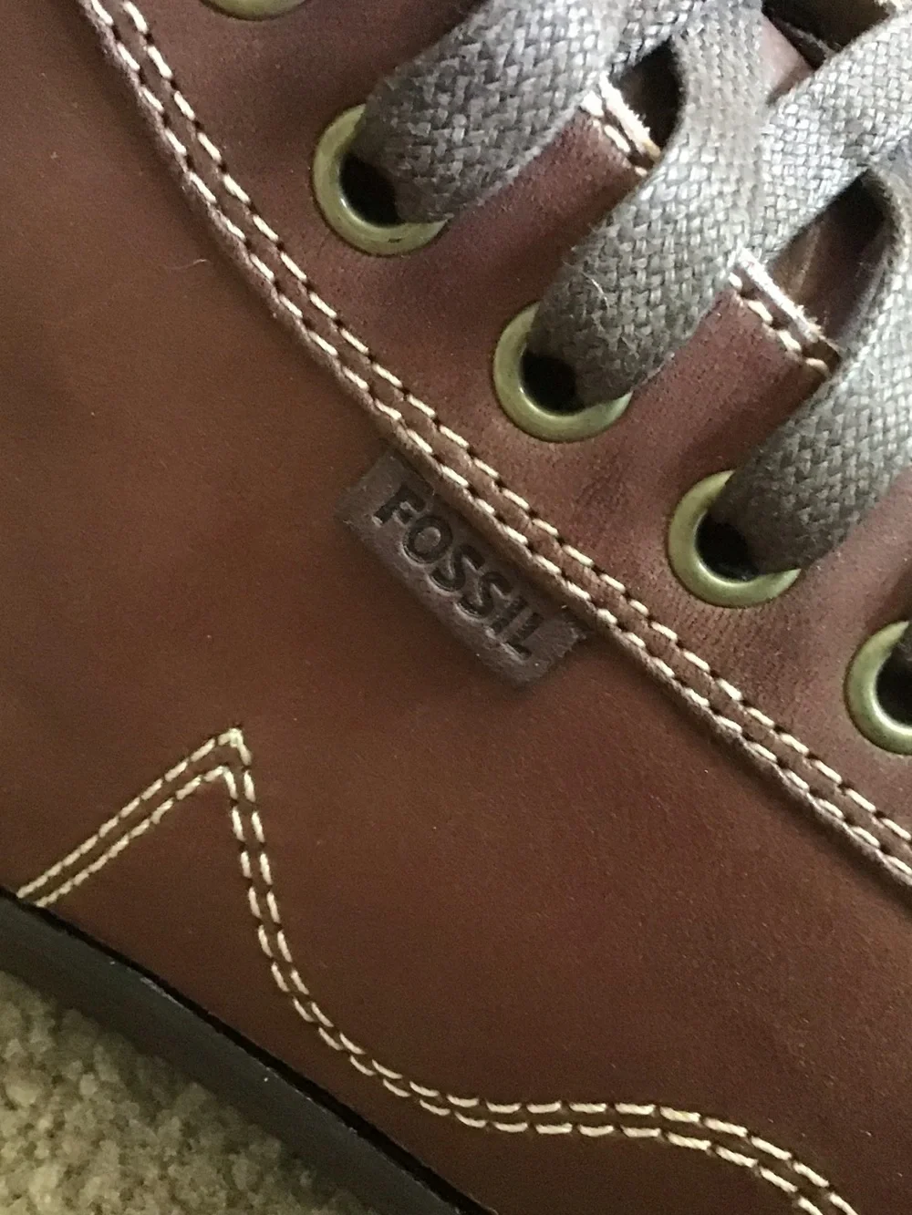 Fossil Pembroke Brown Leather High-Top Lace-Up Boots, Size 11 NIB